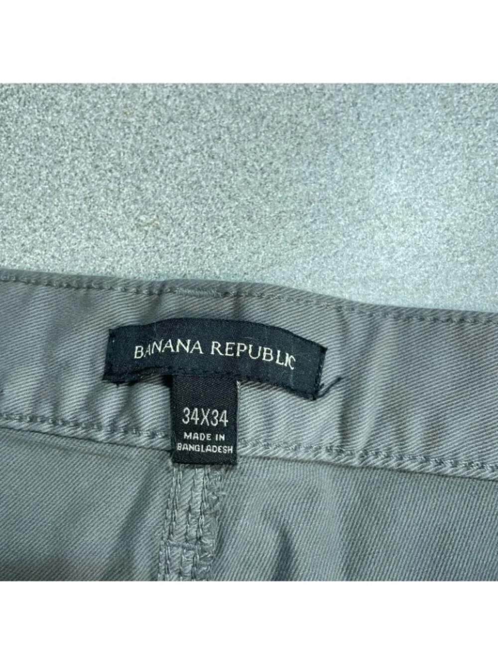 NWOT Banana Republic 5 Pocket Men's 34x34 Slim  Gray Chino Pants Cotton Blend
